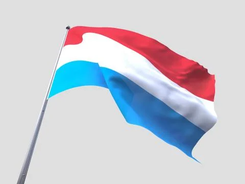 Luxembourg flying flag isolate on white background. 스톡 일러스트