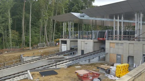 Luxembourg funicular construction Stock Footage 79961796