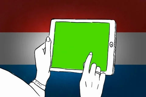 Luxembourg - Hand-drawn - touchscreen flag - Illustration - SD Stock Footage 90626664