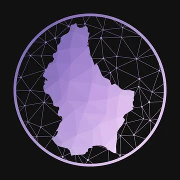 Luxembourg icon. Vector polygonal map of the country. Luxembourg icon in ge.. Illustrazione stock