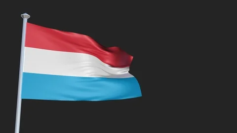 Luxembourg - Loopable 3D flag animation with Alpha Channel and Transparency f Stock Footage 91465966