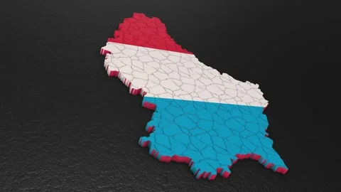 Luxembourg map 3d. 3d map of Luxembourg. Video stock 273936035