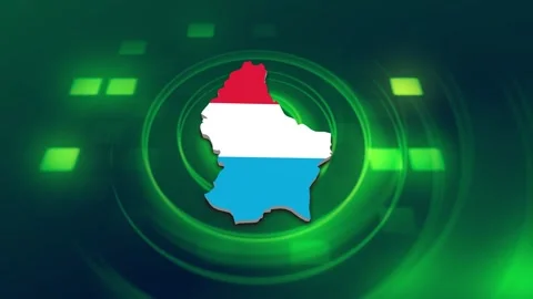 Luxembourg Map and Flag Background Stock Footage 344028904
