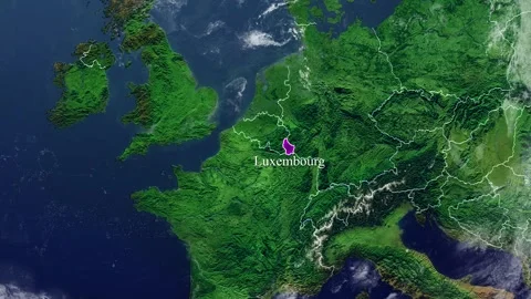 LUXEMBOURG Map With Borders Stock Footage 318676401