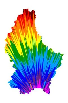 Luxembourg - map is designed rainbow abstract colorful pattern イラスト素材