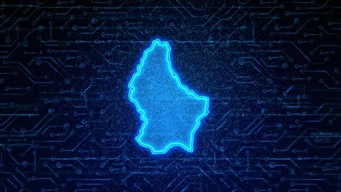 Luxembourg Map Digital Technology Opener Stock Footage 335081509