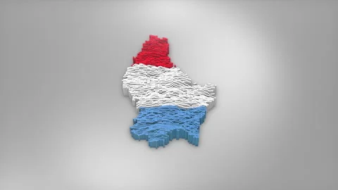 Luxembourg Map with Flag Intro Background Stock Footage 315163448