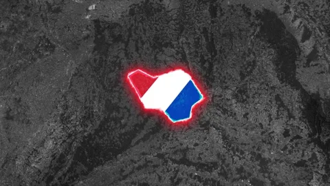 Luxembourg Map Highlight with Glowing Red Border Stock-Footage 341402799