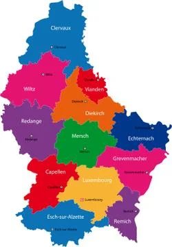 Luxembourg map Stock Illustration