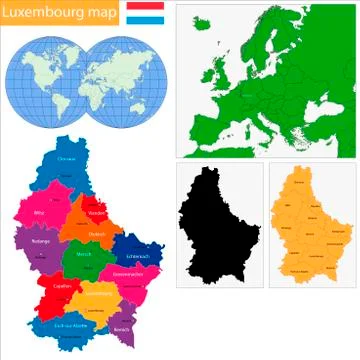 Luxembourg map Stock Illustration