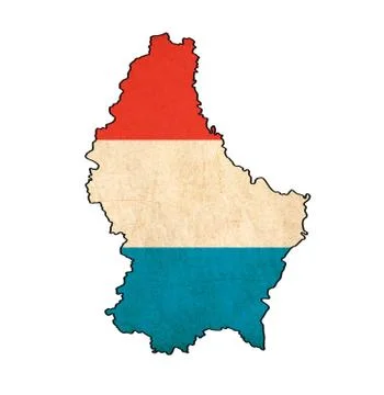 Luxembourg map on luxembourg flag drawing ,grunge and retro flag series Stock Illustration