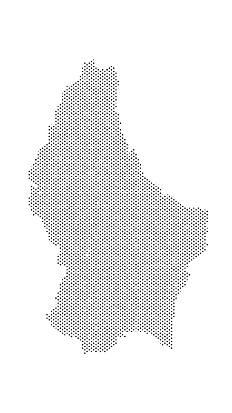 Luxembourg map from particles, dots. Digital silhouette. Abstract animation.. Stock Footage 325214508
