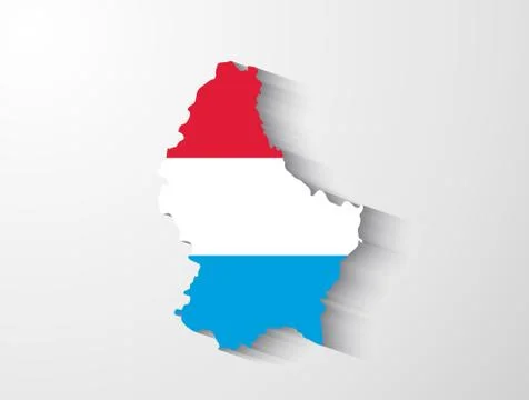 Luxembourg map with shadow effect Stock Illustration