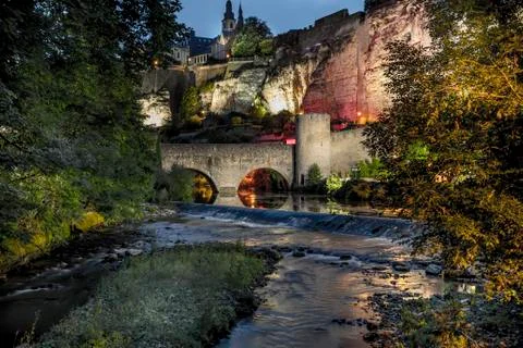 Luxembourg by night Stock Photos