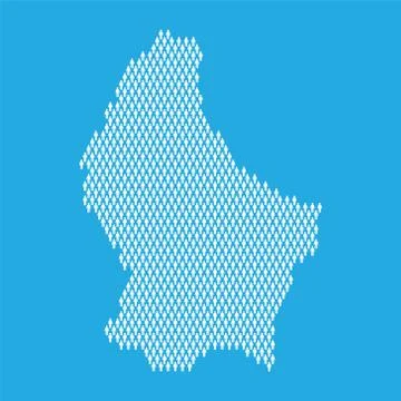Luxembourg population. Statistic map made from stick figure people Stock Illustration