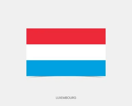 Luxembourg Rectangle flag icon with shadow. Illustrazione stock