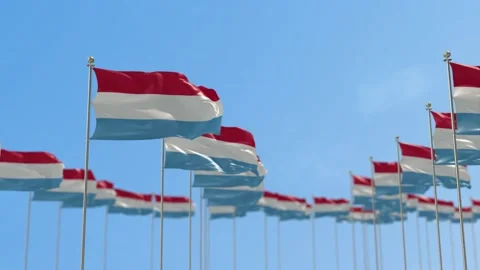 Luxembourg Row Of Flags 3D Animation Vídeo Stock 148718769