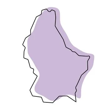 Luxembourg simplified vector map Stock Illustration