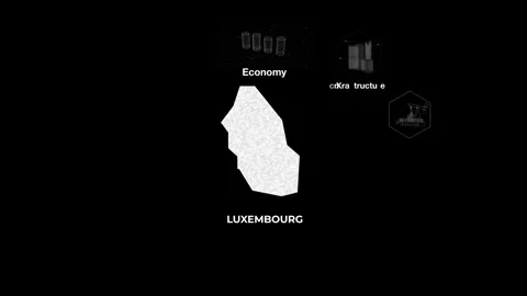 Luxembourg technology map with animated charts   Stock Footage 340980627
