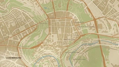 Luxembourg - top-down street network map Stock-Footage 344016299