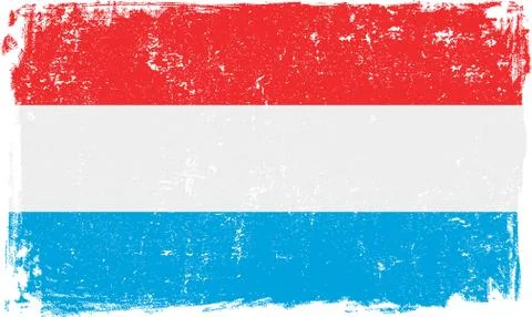 Luxembourg Vector Flag on White Stock Illustration