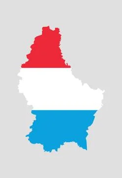 Luxembourg Vector Map With The Official Flag Illustrazione stock