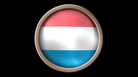 Luxemburg flag button isolated on black Stock Footage 101093129