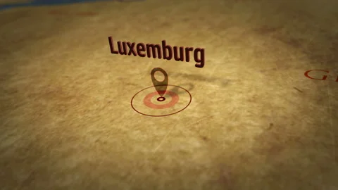 Luxemburg on map Stock Footage 114218606