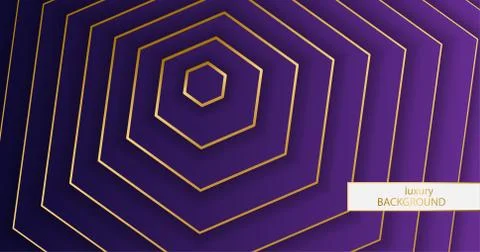 Luxery background. Pattern of gold elegant lines on a gradient purple backgro Illustrazione stock