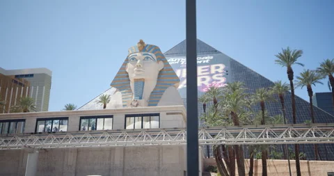 Luxor casino hotel with the Great Sphinx of Giza, Las Vegas, Nevada, U.S. Stock Footage 250727341