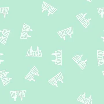 Luxor egypt city line vector seamless pattern Stock Illustration