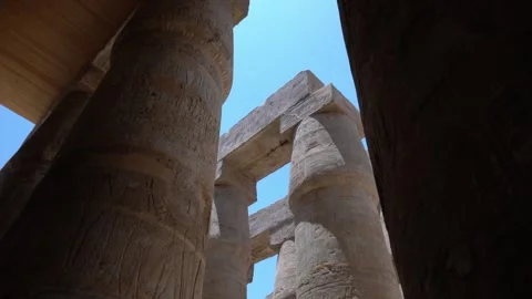 Luxor, Egypt -MARCH 10, 2026: Ancient egyptian hieroglyphs carved on karnak Stock-Footage 331120034