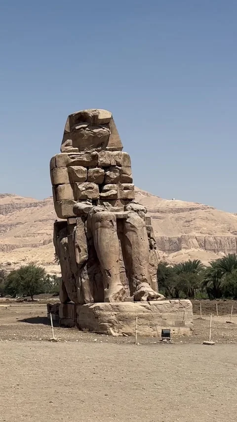 Luxor, Egypt -MARCH 10, 2026: Colossi of memnon statues in luxor egypt Stock Footage 331120217