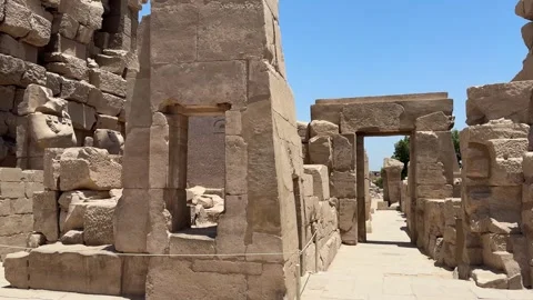 Luxor, Egypt -MARCH 10, 2026: Ancient egyptian obelisk with hieroglyphs at Vidéo 331193791