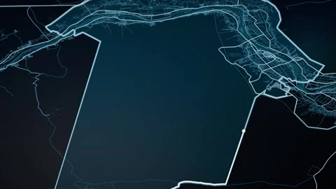 Luxor Governorate Egypt Digital Map Highlight 4K Video stock 340145286