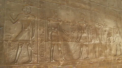Luxor Temple Hieroglyphs Stock Footage 1099175