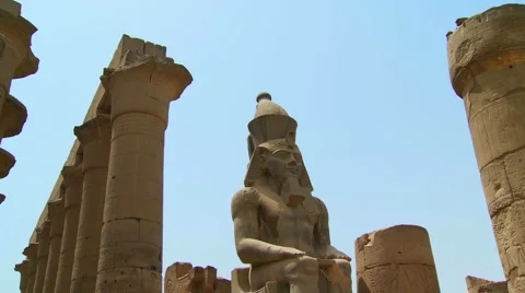 Luxor Temple Statue Stock Footage 1093100