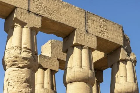 Luxor's Timeless Columns: A Bridge Between Pharaohs Stock Photos