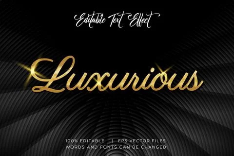 Luxurious 3D Editable Text Effect Vector Design Stock Illustration