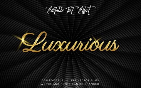 Luxurious 3D Editable Text Effect Vector Design Stock Illustration