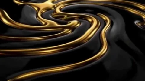 A luxurious abstract background featuring of rich gold and dark liquid metal Stock Footage 340318470