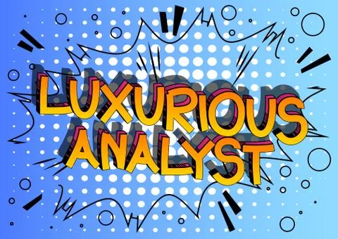 Luxurious Analyst Comic book style cartoon words on abstract background. Stockillustratie