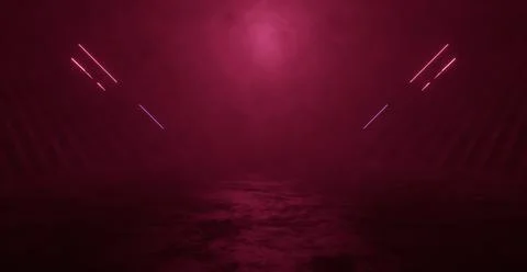 Luxurious And Elegant Elegant Empty Cinematic Volumetrics Dim Purple Alien In Foto stock