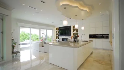 Luxurious apartment interior design visualization. Modern architectural desig Stock Footage 220015969