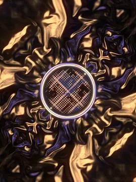 A luxurious background with a round LED screen in the center Stock Illustration