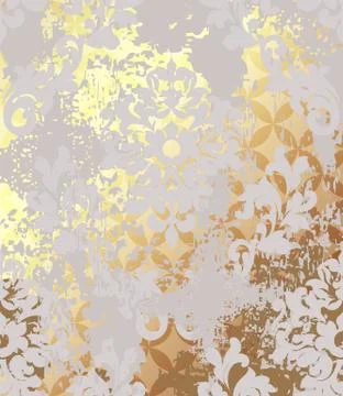 Luxurious Baroque golden pattern background Vector. Ornamented texture luxury Stockillustratie