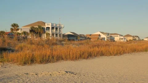 Luxurious beachfront property Stock Footage 167372608