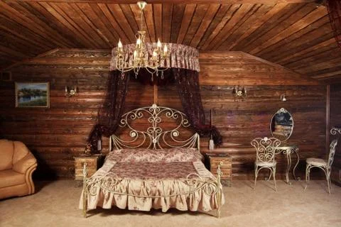 Luxurious bed Stock Photos