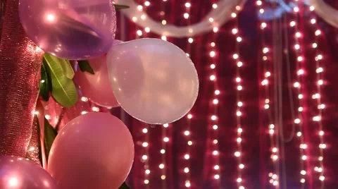 Luxurious Birthday Function interior decoration Stock Footage 59114676