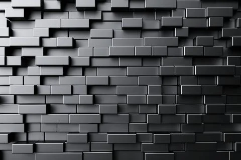 Luxurious black background. Black random mosaic decoration. Cubic backdrop. Stock Illustration